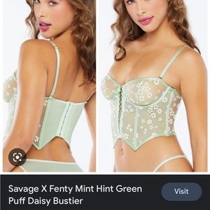 Savage X Fenty Puff Daisy unlined Bustier - Mint